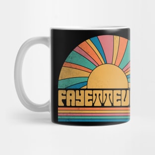 Graphic Fayetteville Proud Name Distressed Birthday Retro Style Mug